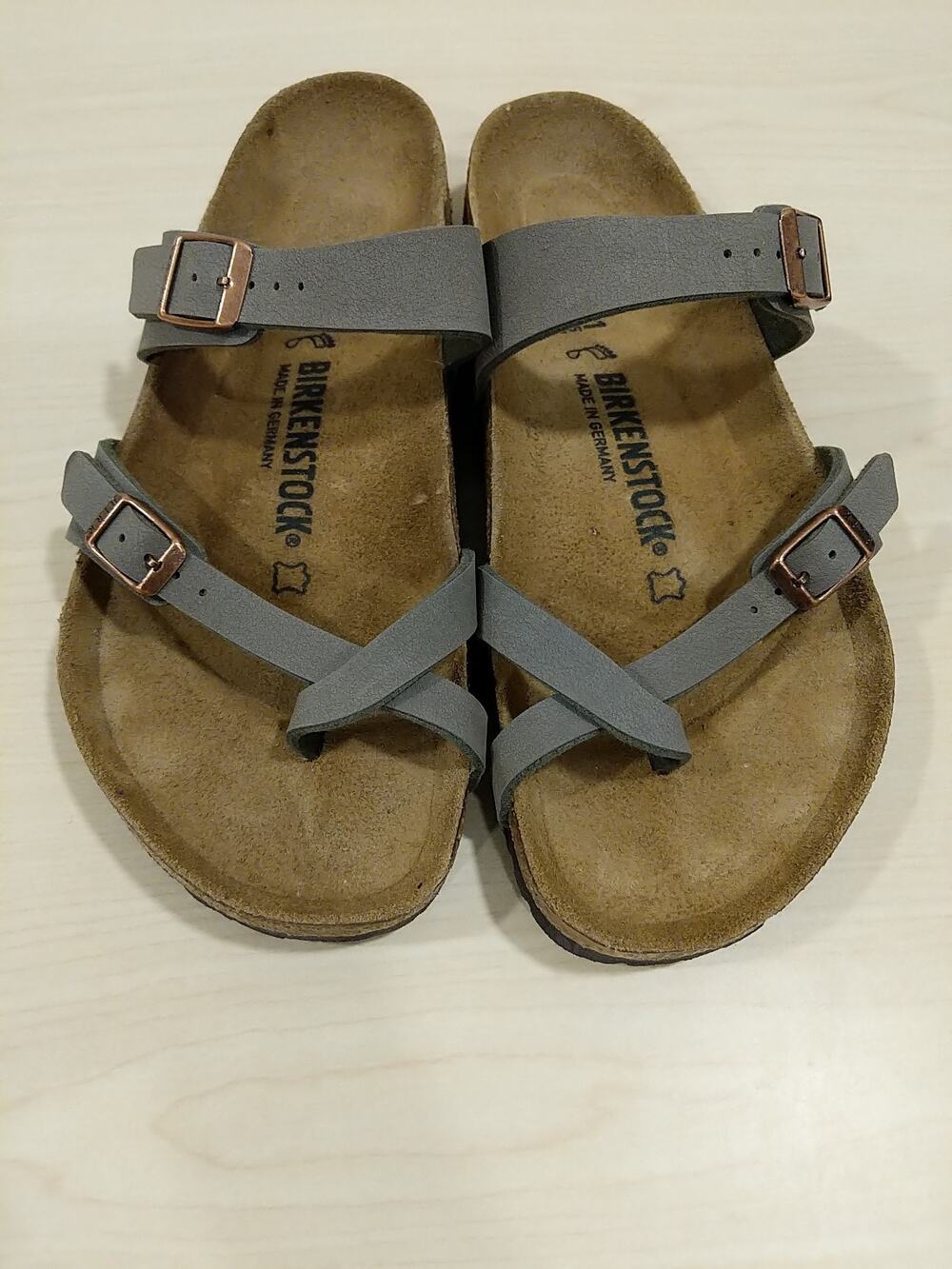 Birkenstock Mayari Stone Birkibuc Toe Loop Sandals EU 41 (W10/M8)